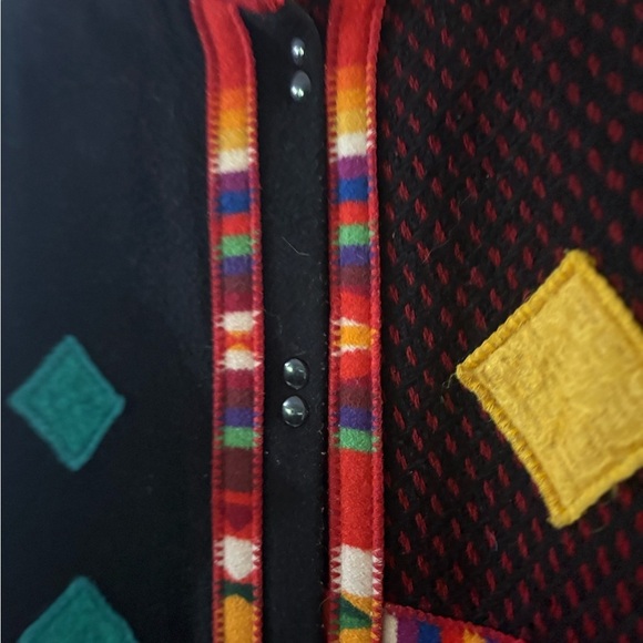 Vintage Coloratura Colorful Patchwork Long Coat - Picture 5 of 12